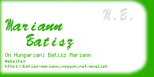 mariann batisz business card